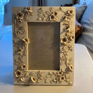 Bisque Frame with Flowers, Butterflies and Vines